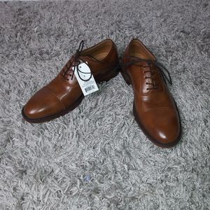 Goodfellow & Co Brown Leather Cap-Toe Oxfords